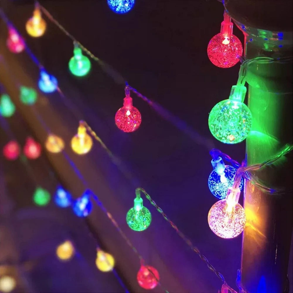 LED Crystal Ball Garland Lights