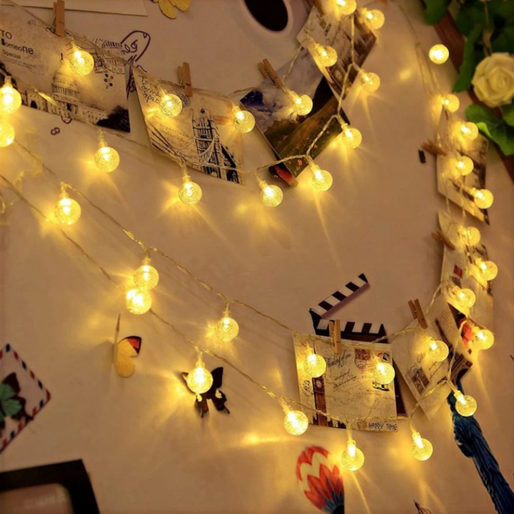 LED Crystal Ball Garland Lights
