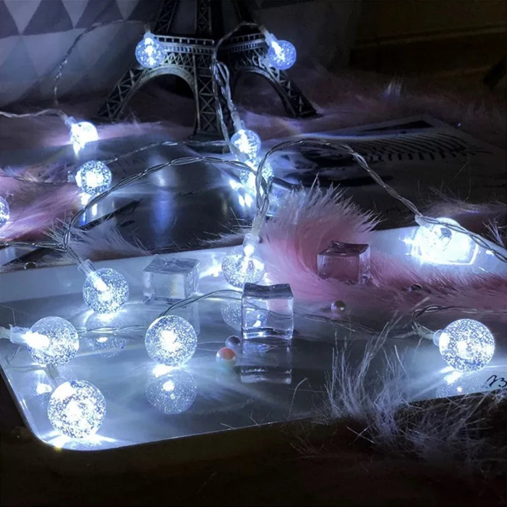 LED Crystal Ball Garland Lights