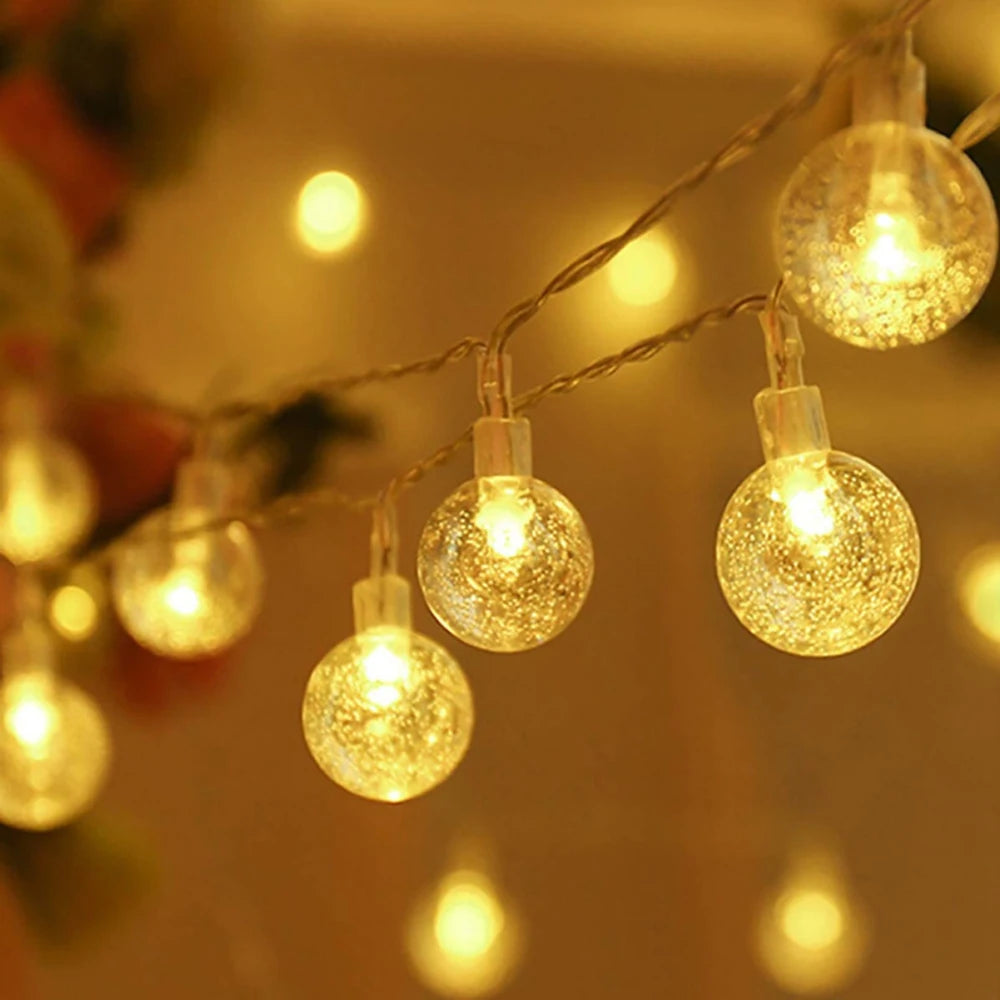 LED Crystal Ball Garland Lights