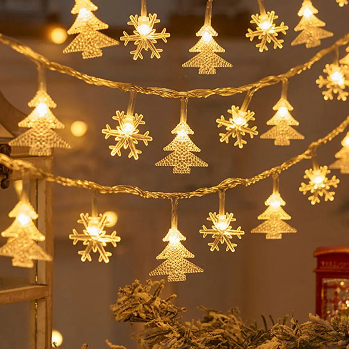 Christmas Tree Snowflake Lights