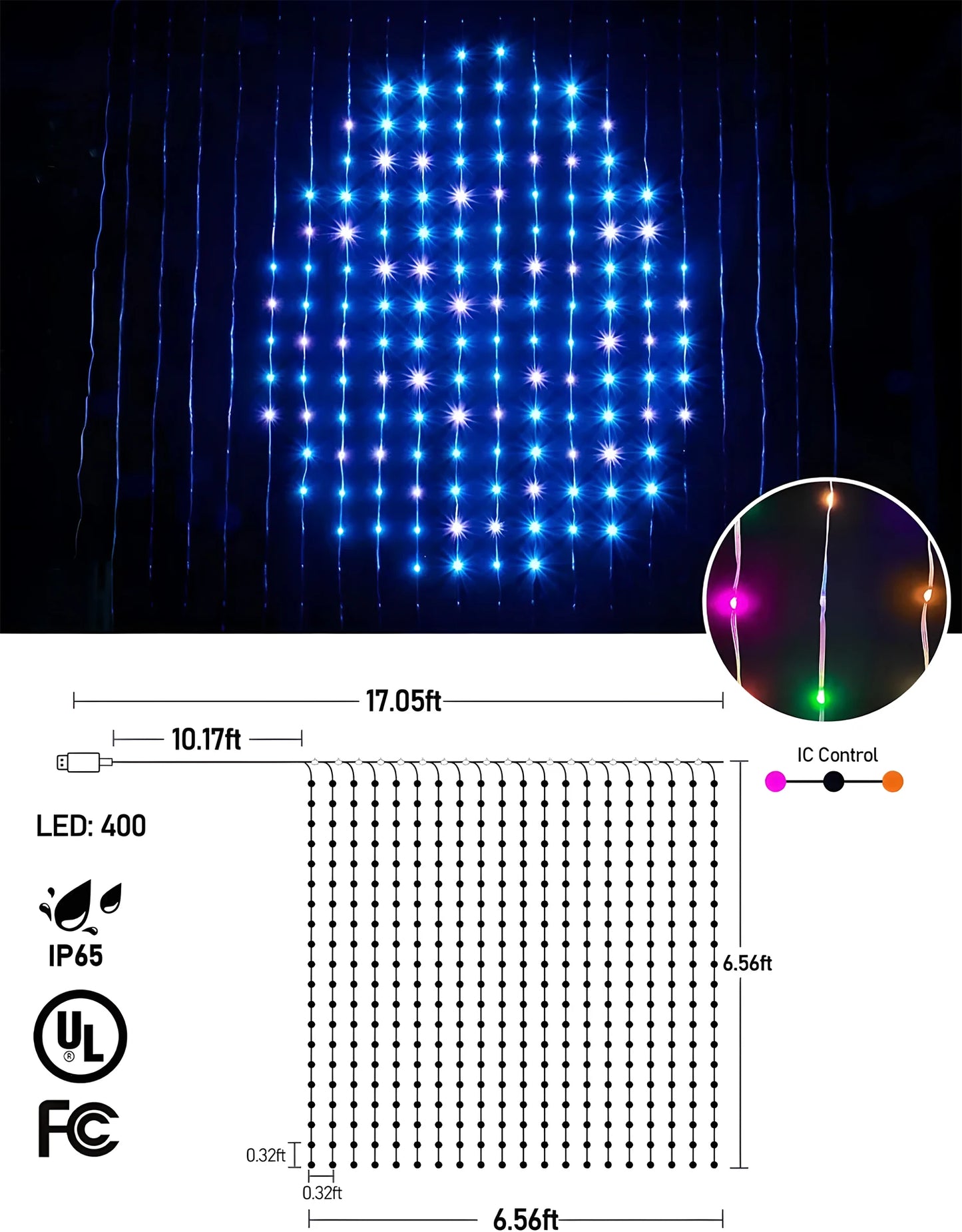 LED Curtain Photo Display Lights