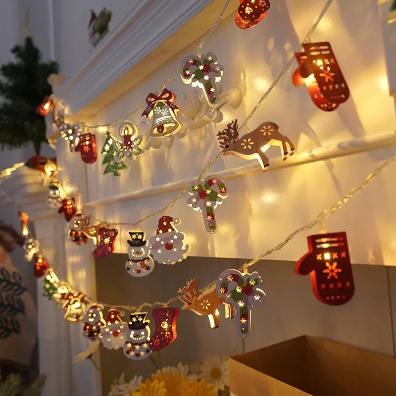 Christmas Deer Snowflake LED String Lights