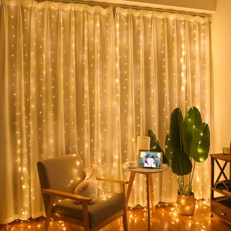 6x3M LED Curtain Garland Fairy Lights