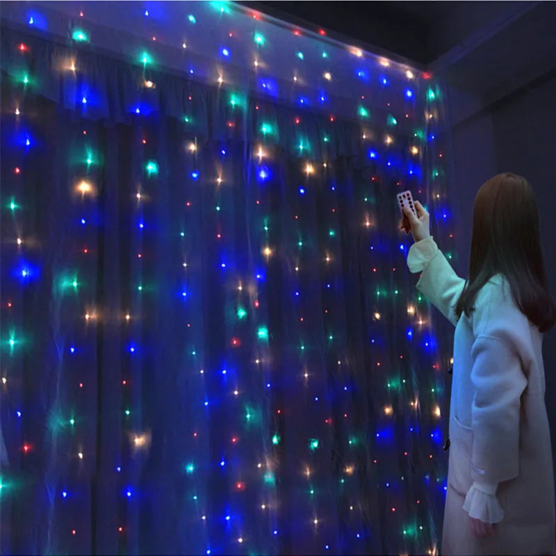6x3M LED Curtain Garland Fairy Lights