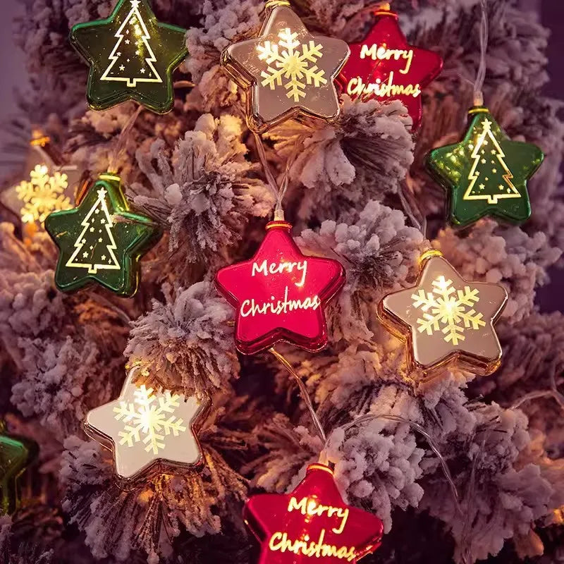 Star Snowflake LED String Lights
