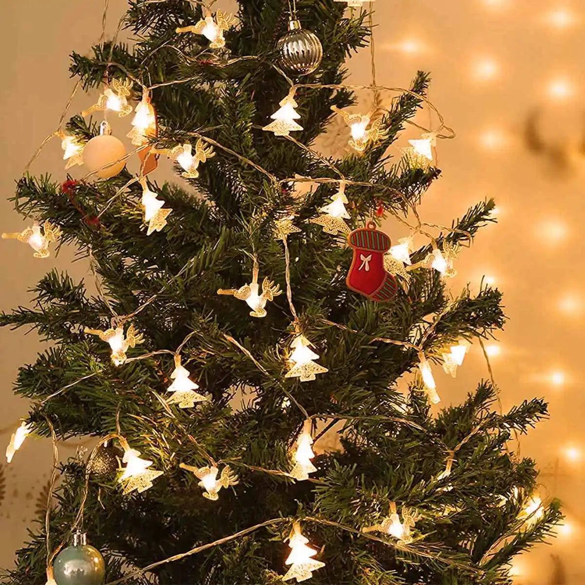Christmas Tree Snowflake Lights