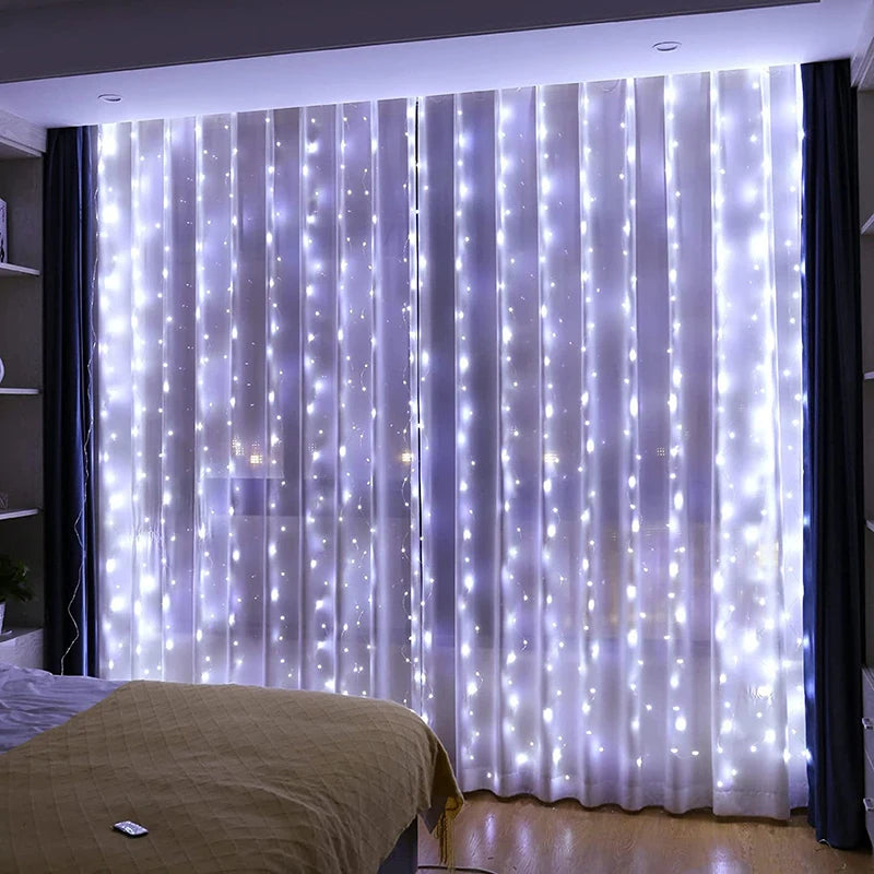 6x3M LED Curtain Garland Fairy Lights