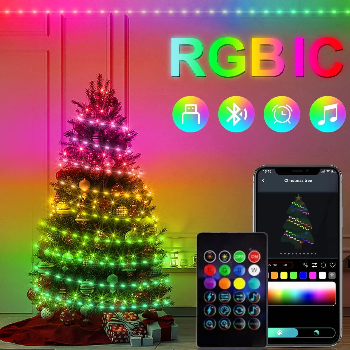 20M USB RGBIC Dream Color LED String Lights