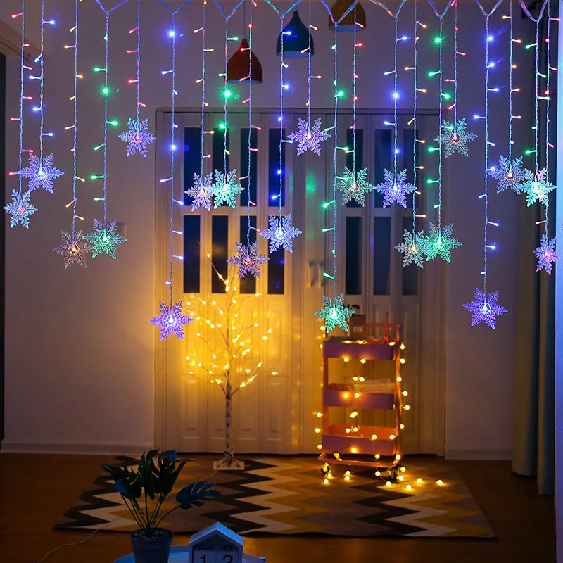 3.2M LED Snowflake Curtain Lights