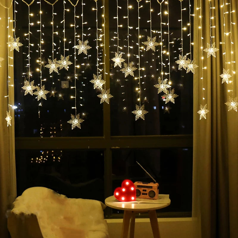 3.2M LED Snowflake Curtain Lights