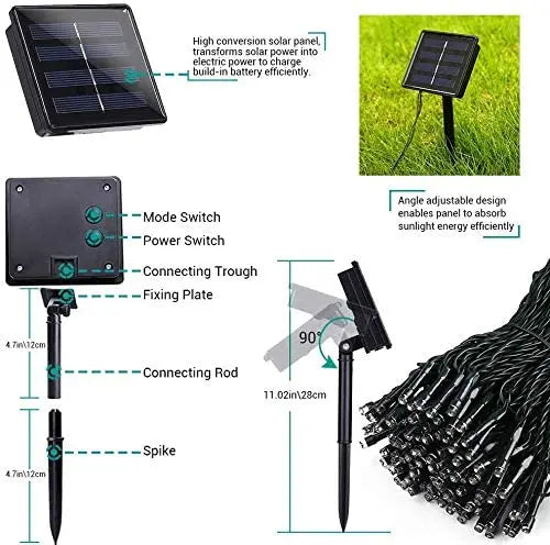 Solar Powered Waterproof LED String Lights