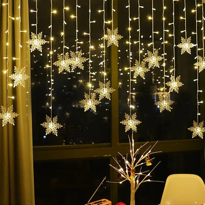 3.2M LED Snowflake Curtain Lights